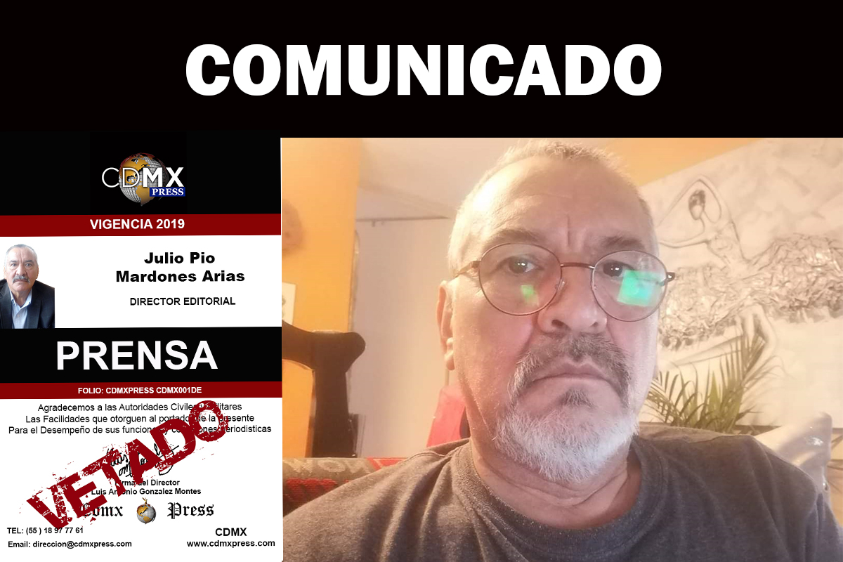 Julio Mardones es Vetado del Grupo Cdmx Press  Comunicado