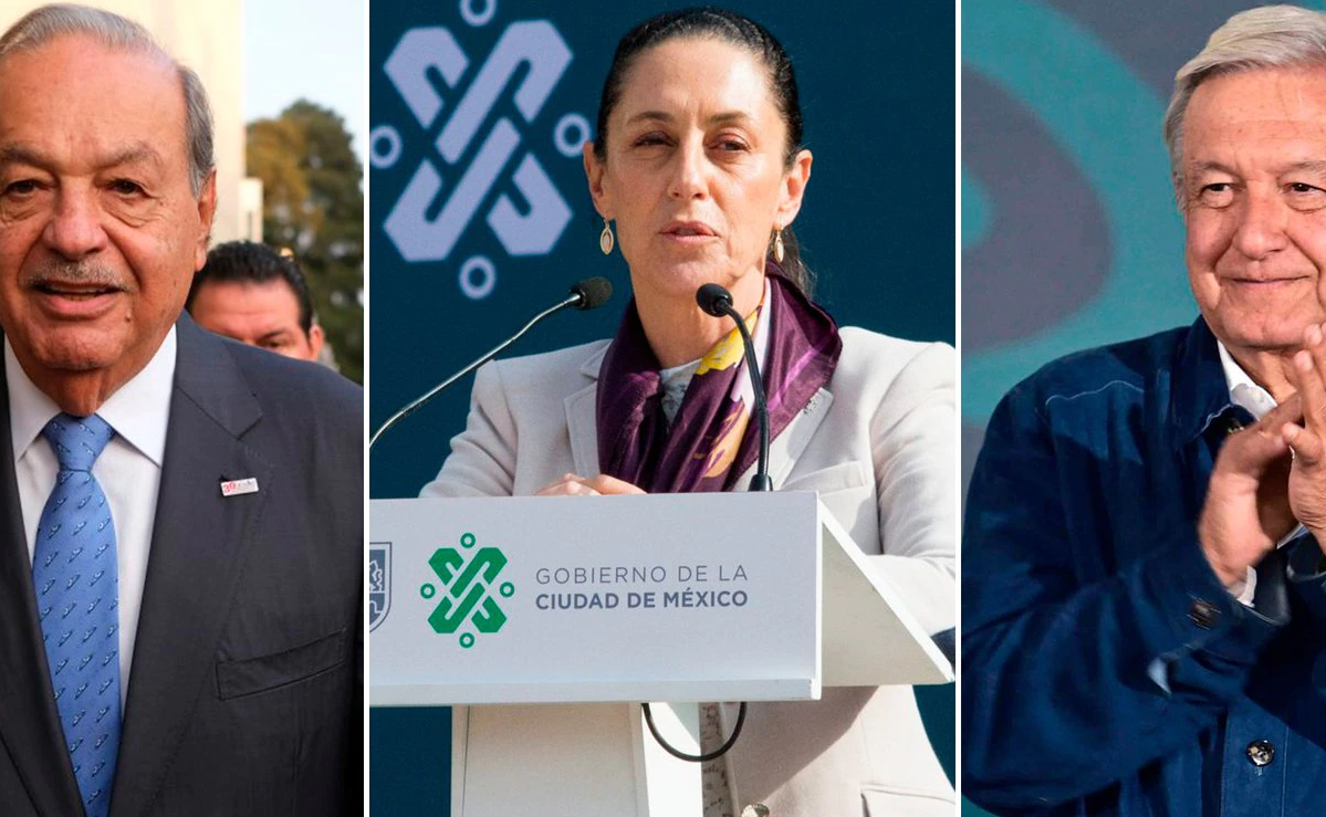 Se Reúnen AMLO, Claudia Sheinbaum y Carlos Slim en Palacio Nacional