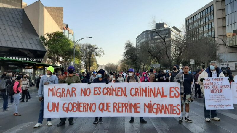 Caravana migrante marcha del Zócalo al Senado