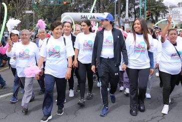 Ejemplar participación de adultos mayores en la caminata del DIF Toluca