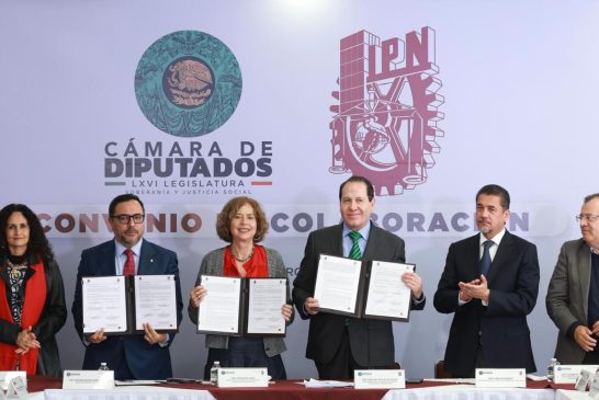 Firman convenio IPN y Cámara de Diputados