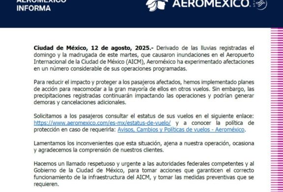 Aeroméxico exige acciones urgentes tras inundaciones en el AICM